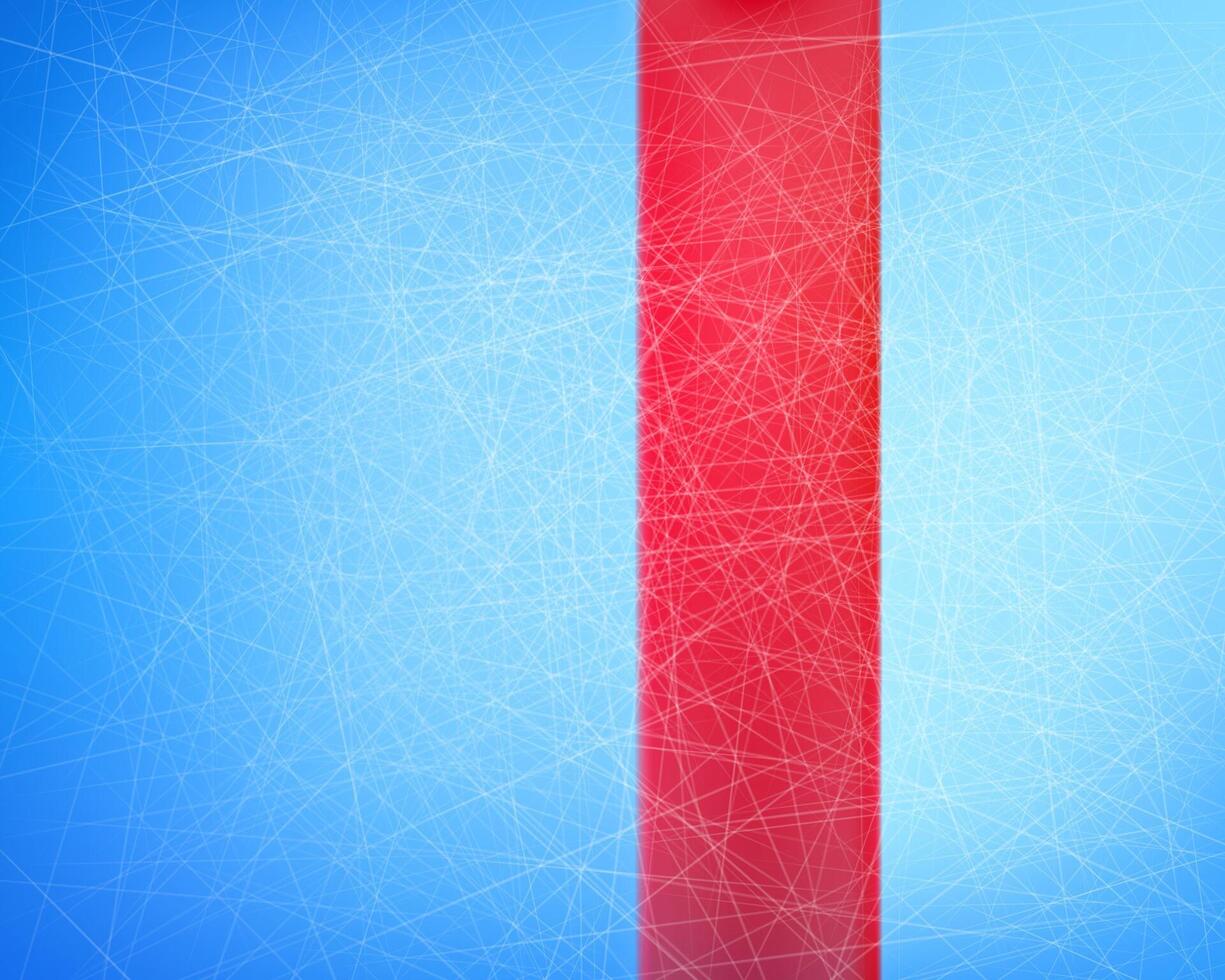 of blue ice background with traces from skates with red line, top view. Winter team game on skating rink. Realistic frosty surface. Template for hockey, sport event announcement. vector
