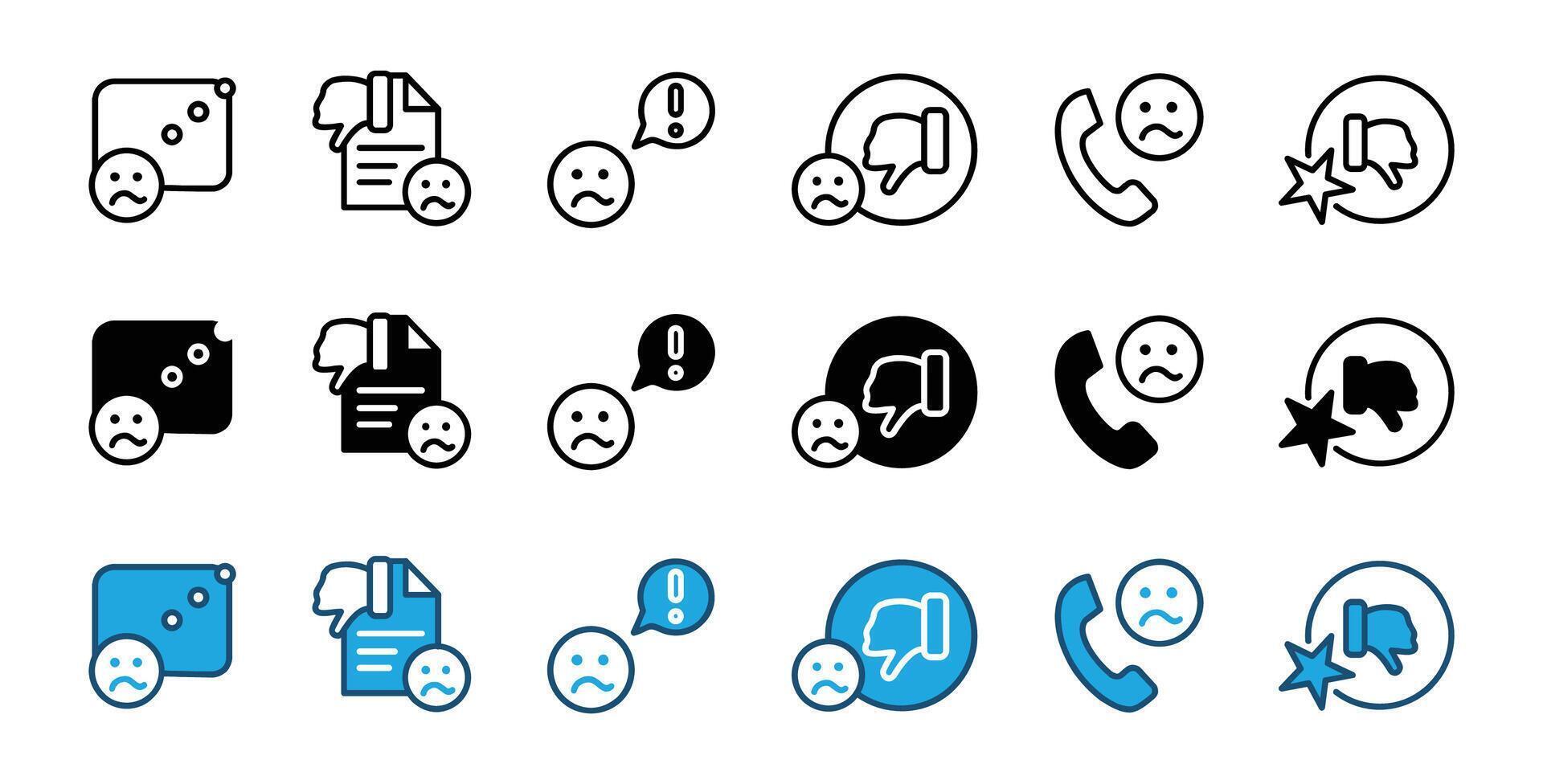 Complaint icons for customer service and communication support vector