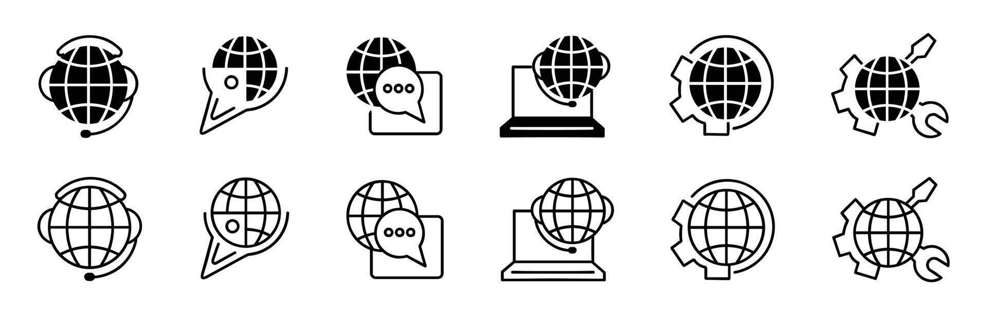 Global business icon set. Containing international organization set vector