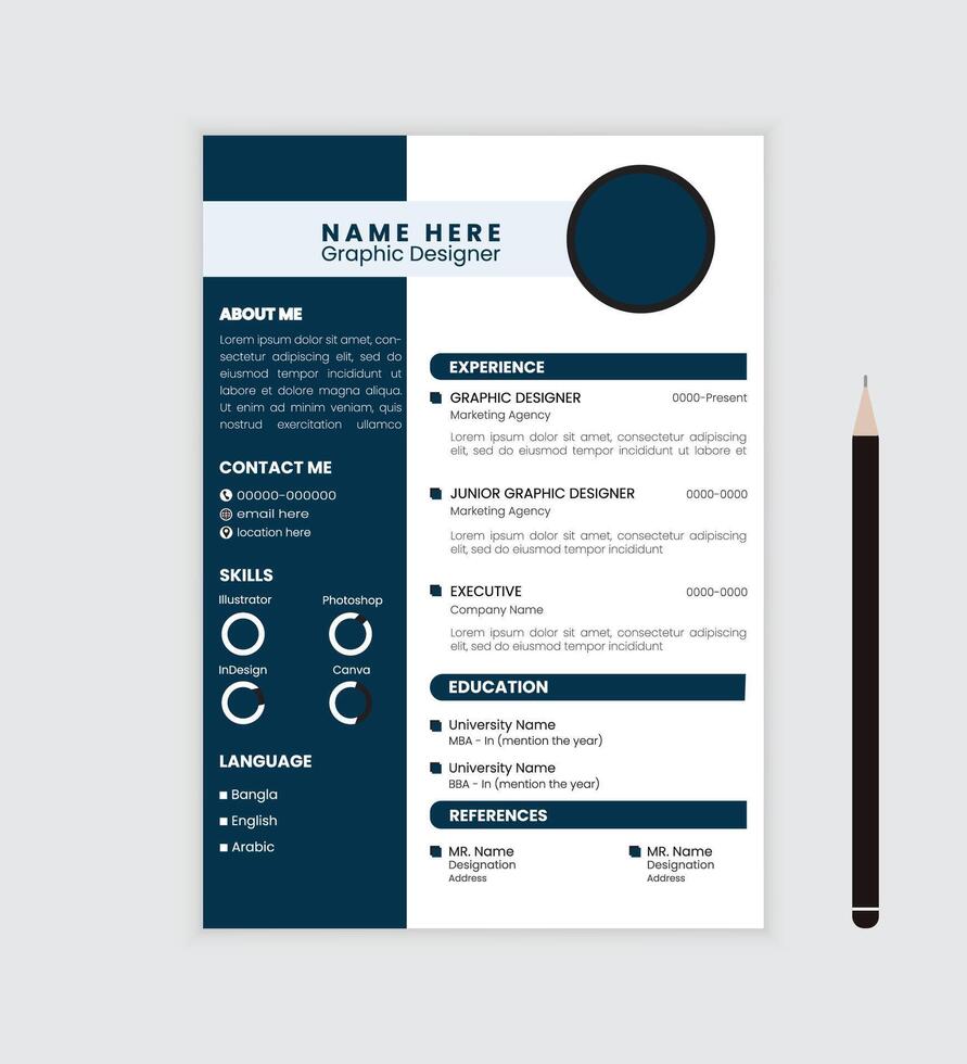 Resume template design vector
