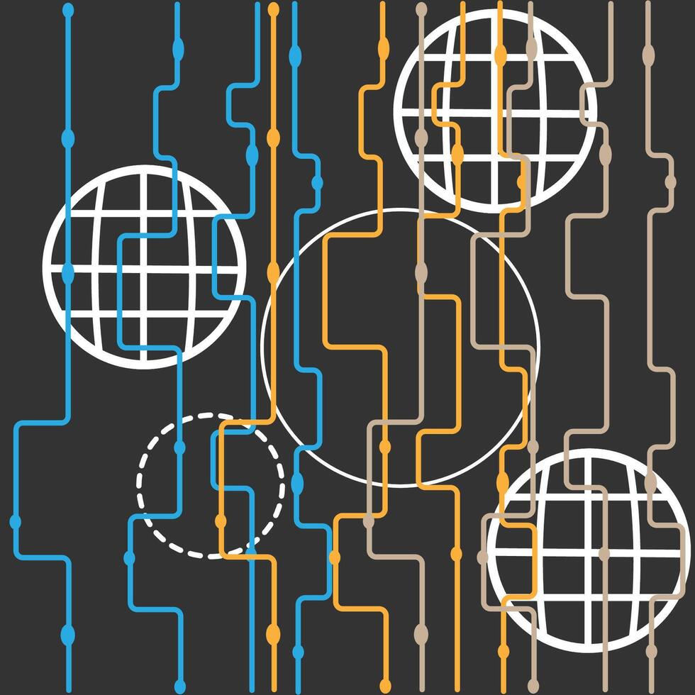 Technology illustration, communication, data, computer, science, earth vector