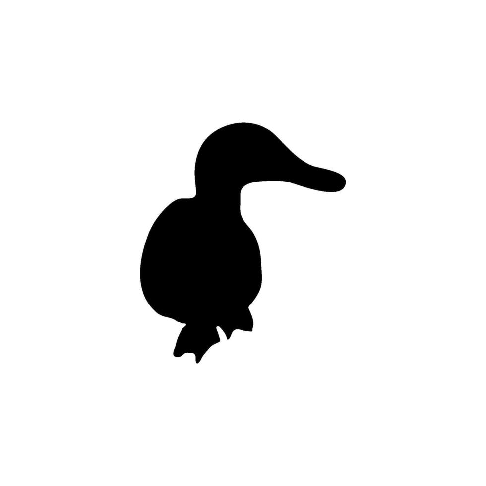 Single Walking Duck silhouette vector