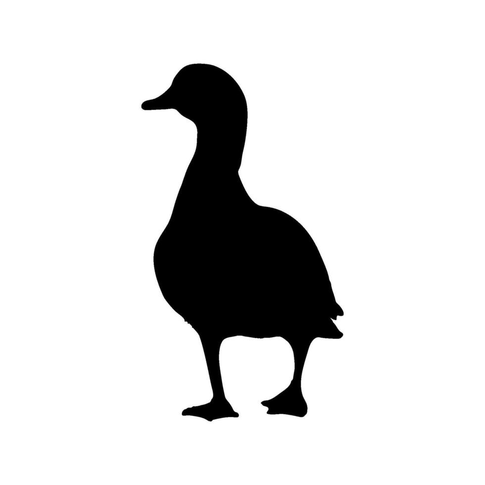 Single Walking Duck silhouette vector