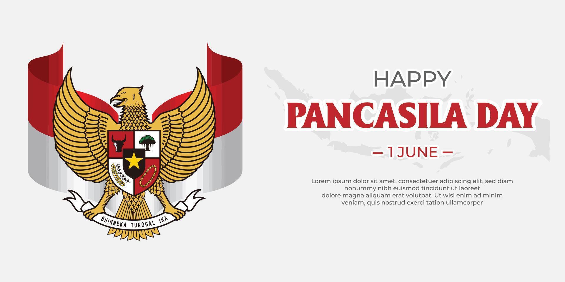 Illustration graphic of Garuda an Indonesian nationality logos. Good for attachment, etc. illustrations of the Garuda background on Pancasila Day with flags. vector