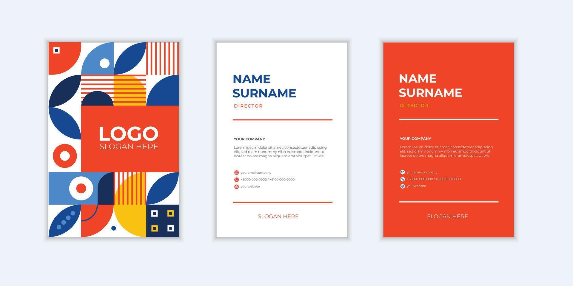 Professional Business Card Template or modern geometric business card corporate identity design vector