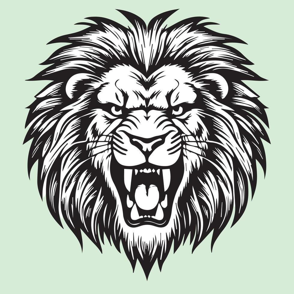 lion head logo design vector