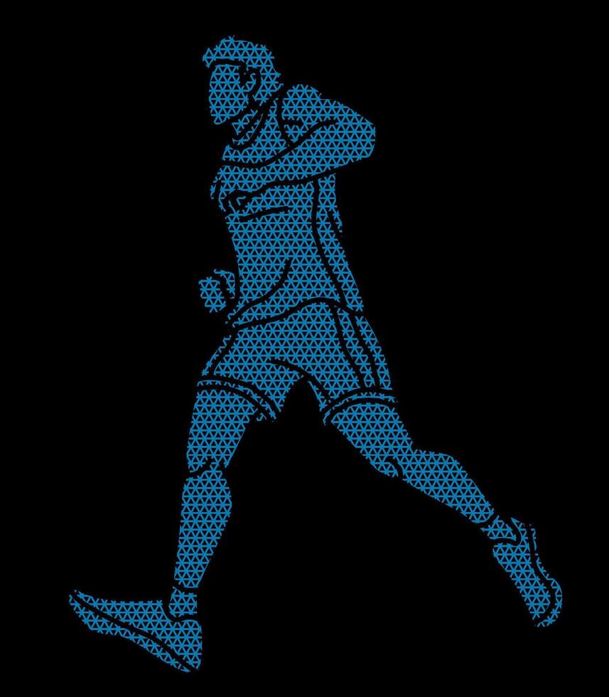 Marathon Runner A Man Start Running Cartoon Sport Abstract Graphic vector