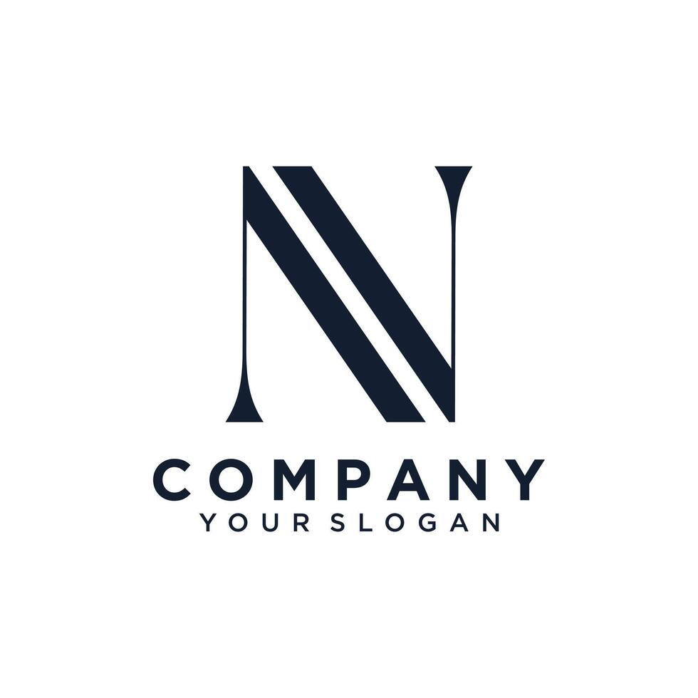 Monogram letter N logo design unique idea concept vector