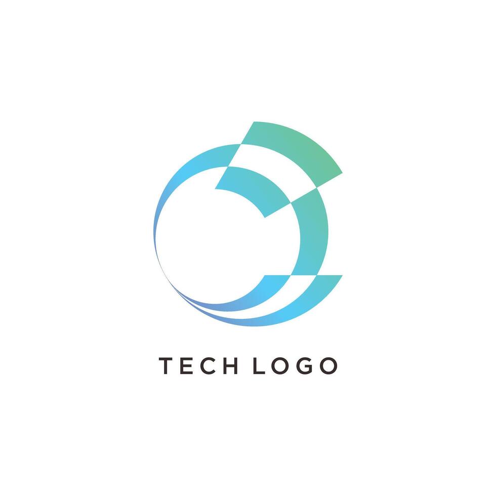 Tech with initial C logo design unique idea concept vector