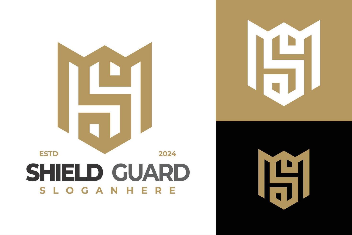 Letter Sm or Ms Shield logo design symbol icon illustration vector