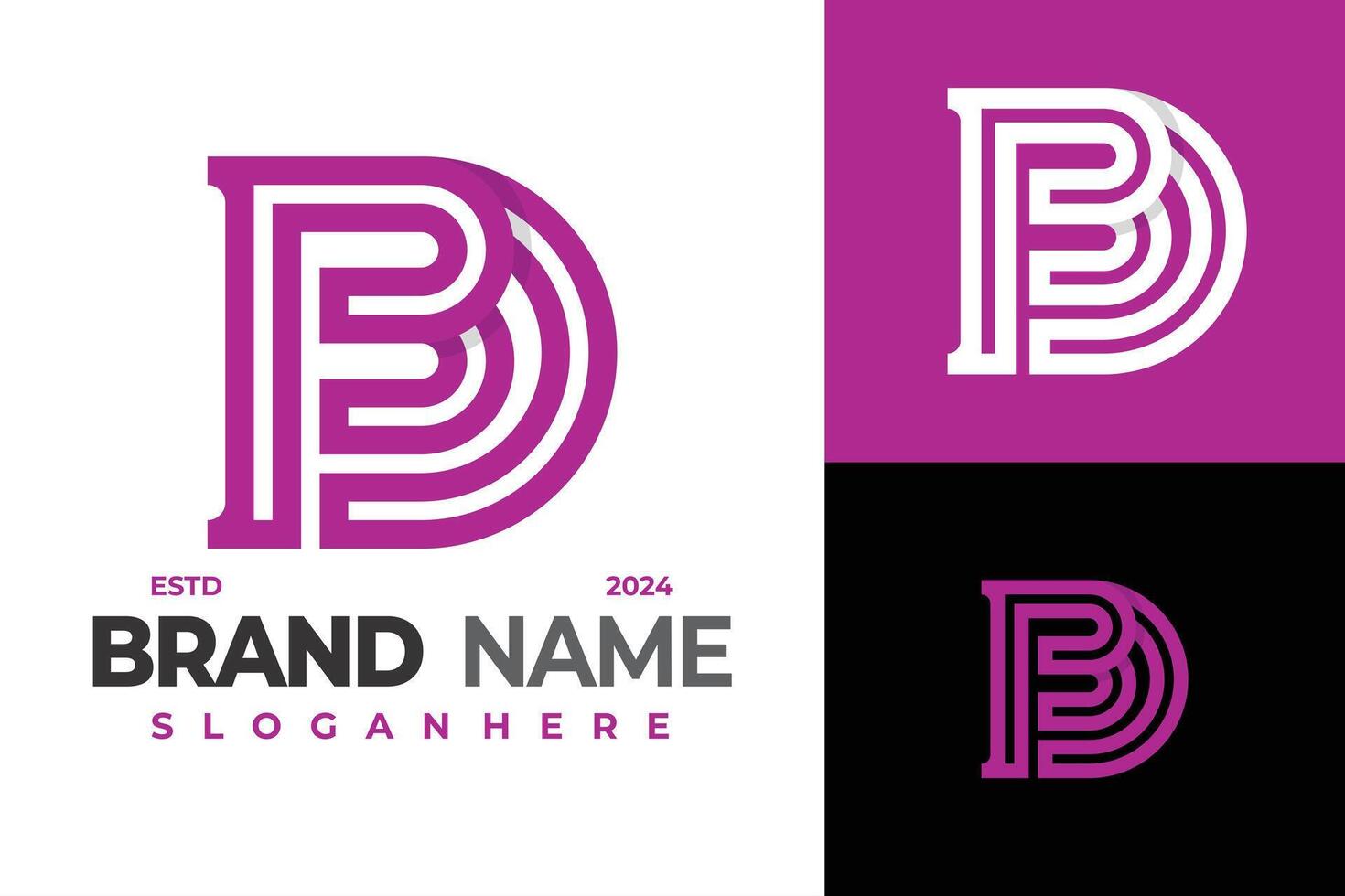 Letter DB or BD Monogram logo design symbol icon illustration vector