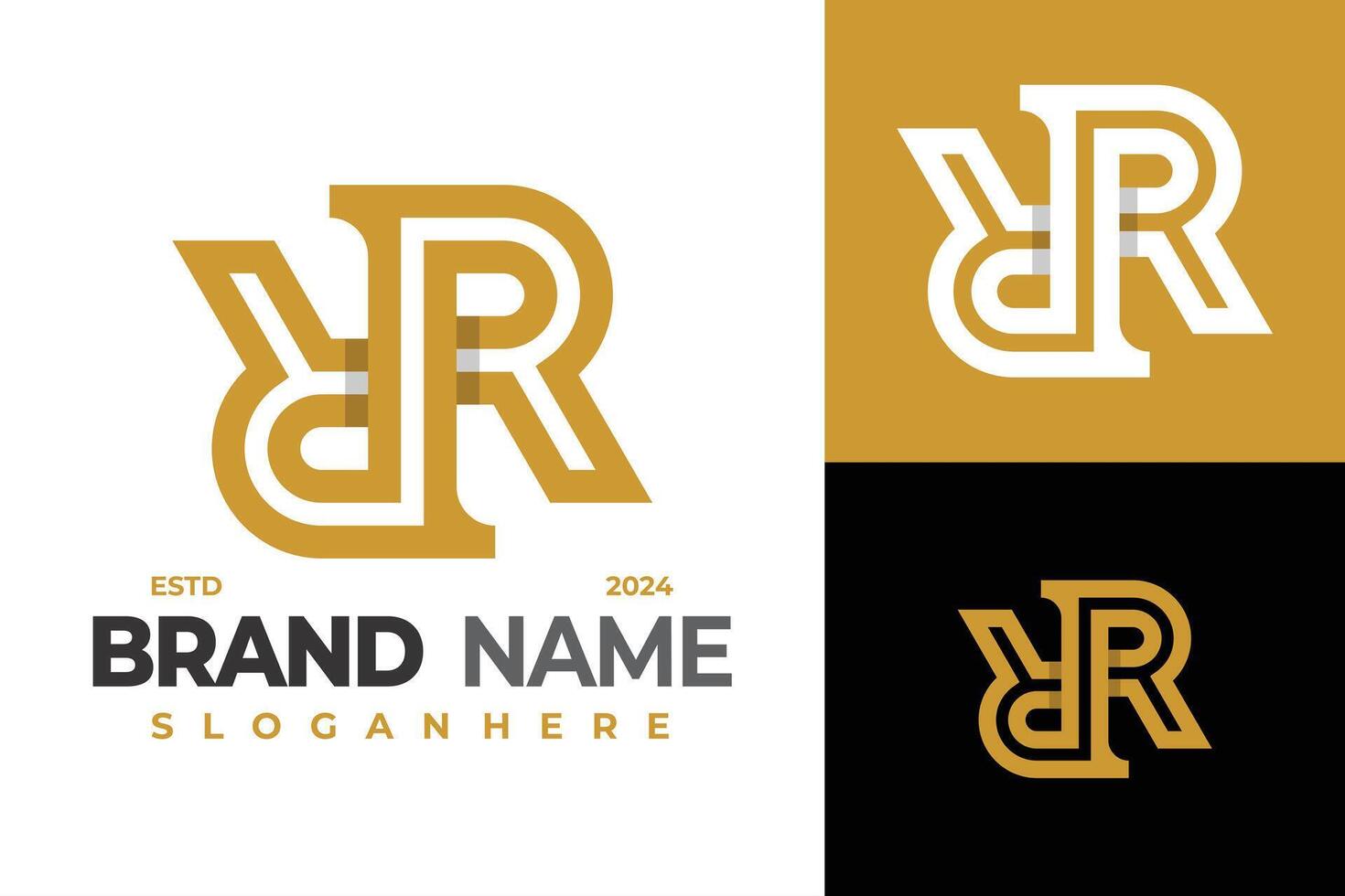Letter RR Monogram logo design symbol icon illustration vector