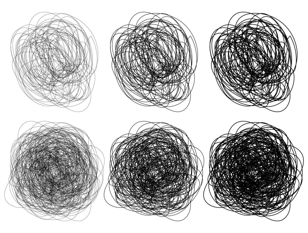 Hand drawing insane tangled scribble random chaotic lines. vector