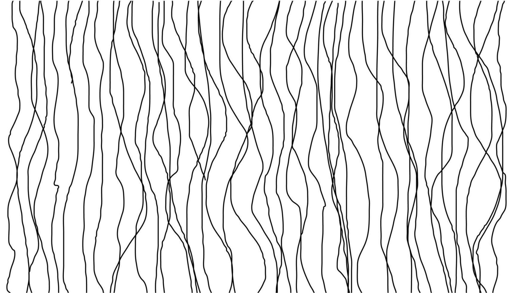 Hand drawn wavy background horizontal surface seamless wallpaper line art. vector