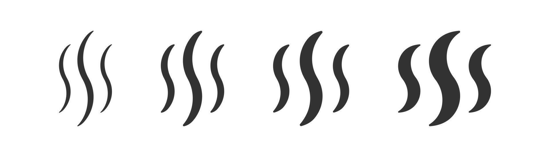 Vapour icon. Hot smoke. Aroma smell. Odour. Air stream. vector