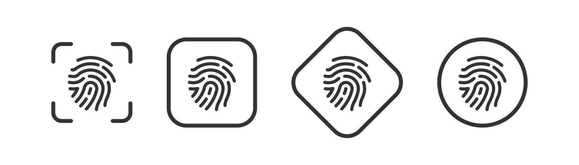 Fingerprint icon. Biometric security. Scan finger print. Thumbprint identification. vector