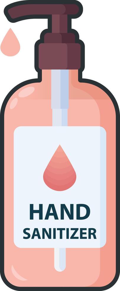 Hand Sanitizer Bottle with Label vector
