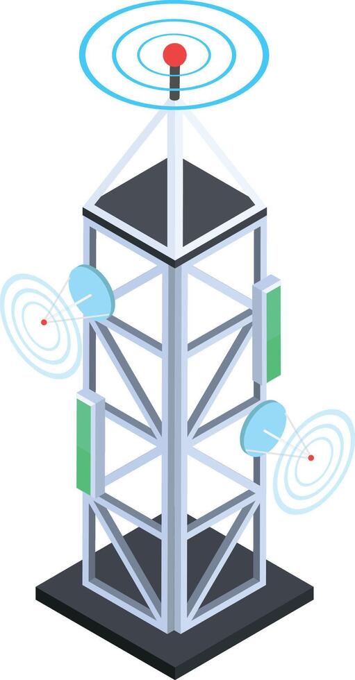Isometric Cell Tower Icon vector