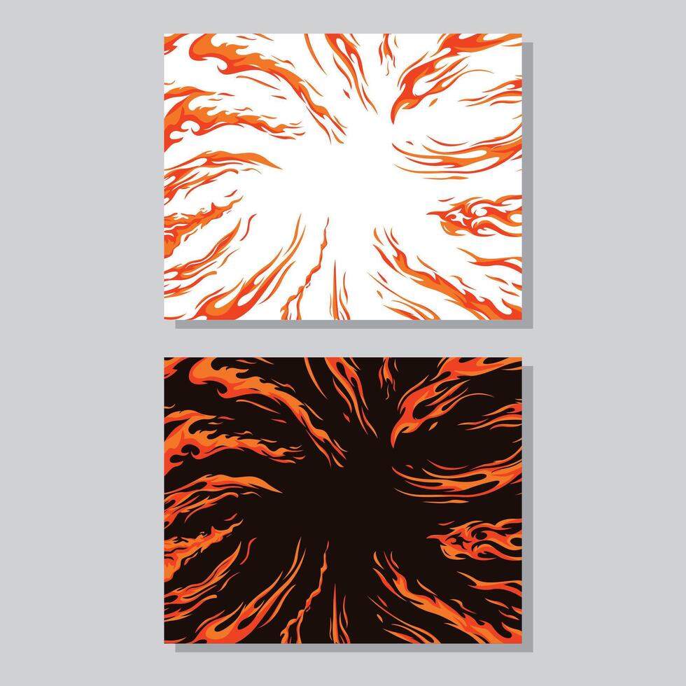 Burning fire illustration poster template vector