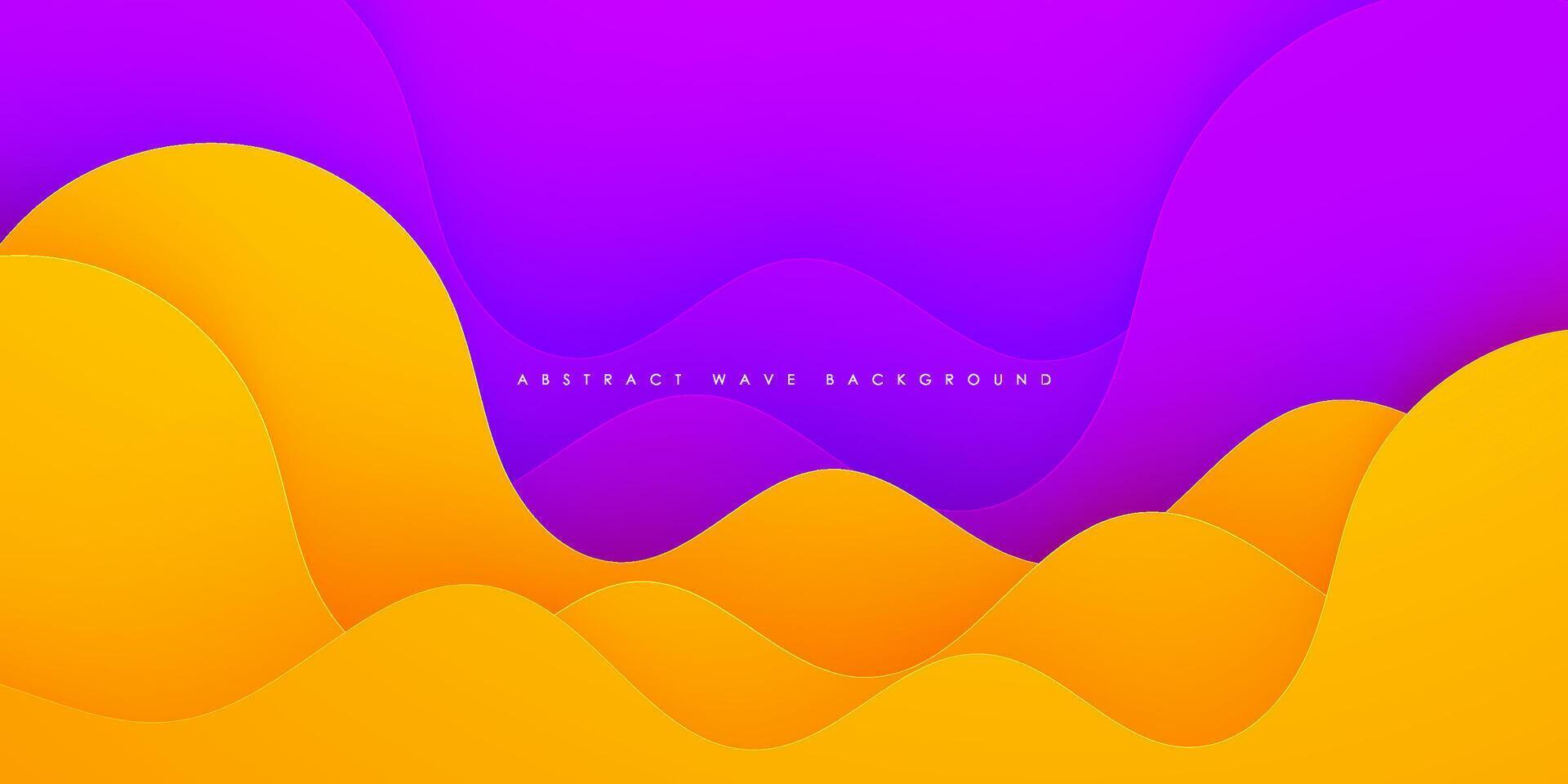 Purple and yellow wave. Abstract paper cut. Abstract colorful waves. Wavy banners. Color geometric design. Wave paper cut. Eps10 vector