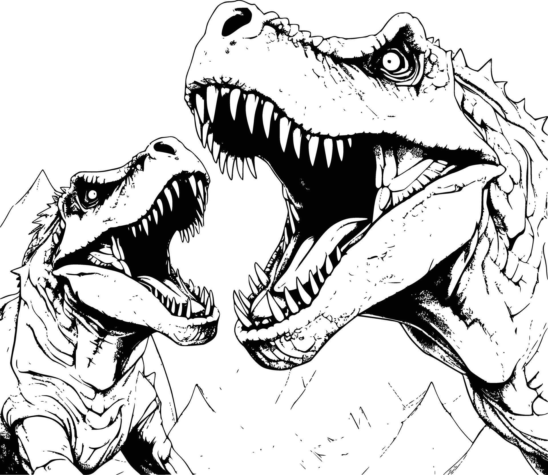 Dinosaurs Fighting Coloring Pages for Kids 45490056 Vector Art at Vecteezy