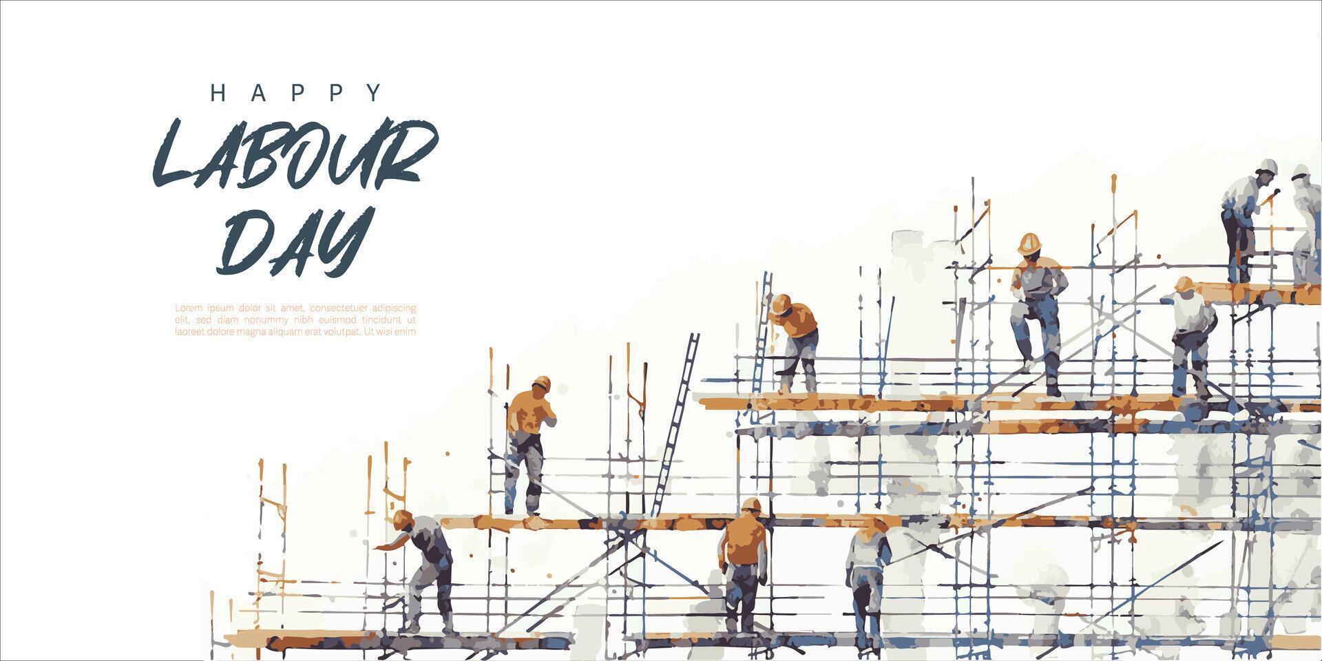 Happy Labour day illustration template design vector