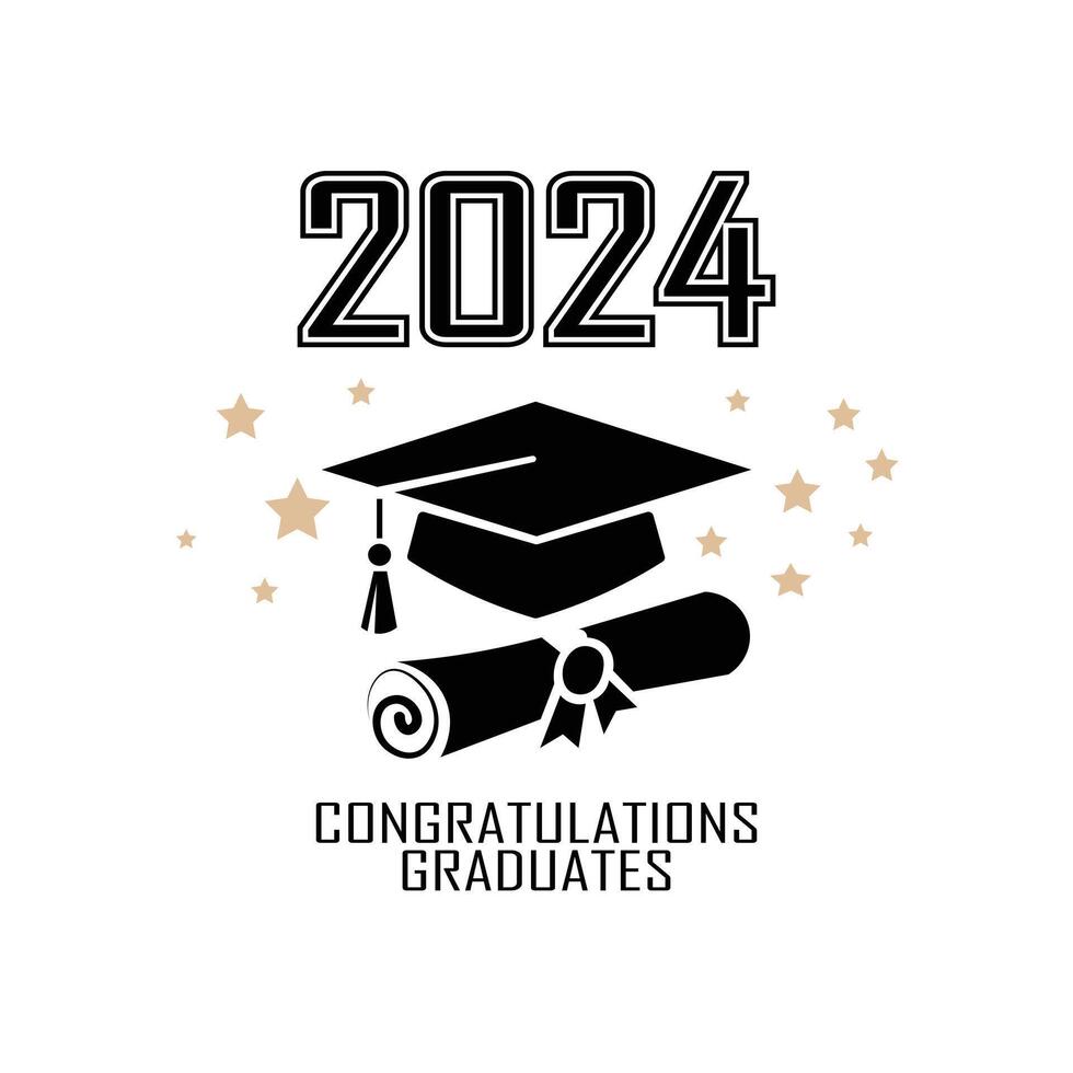 Class of 2024 congratulation graduate vector