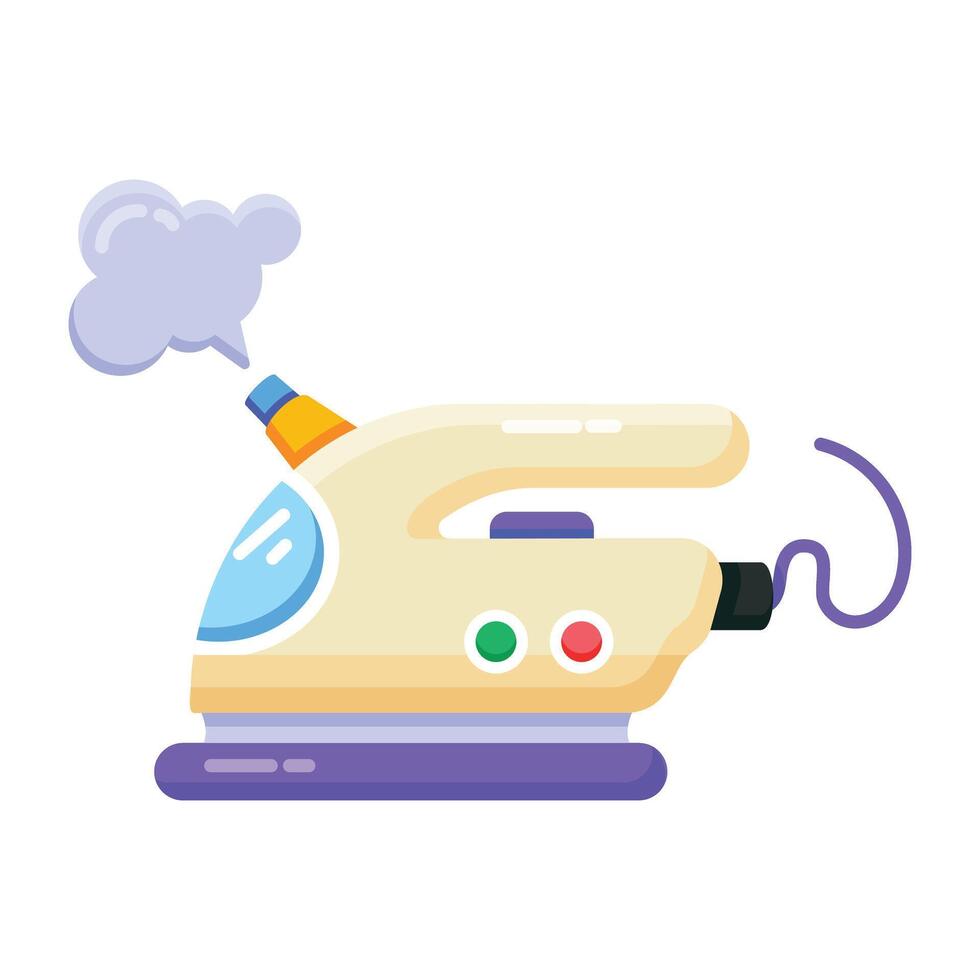 Trendy Steam Iron vector