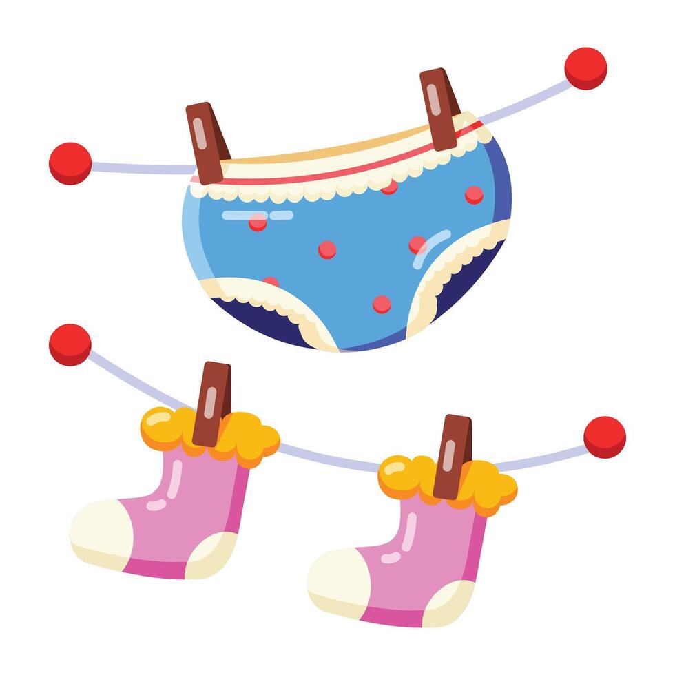 Trendy Drying Clothes vector