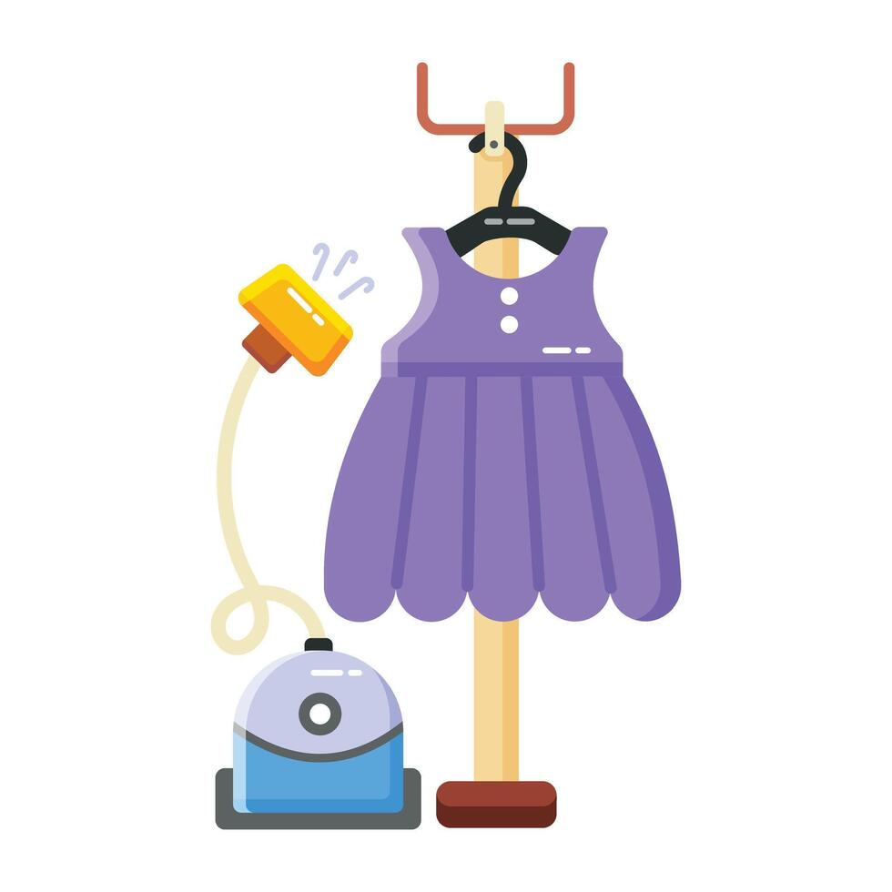 Trendy Clothes Steamer vector