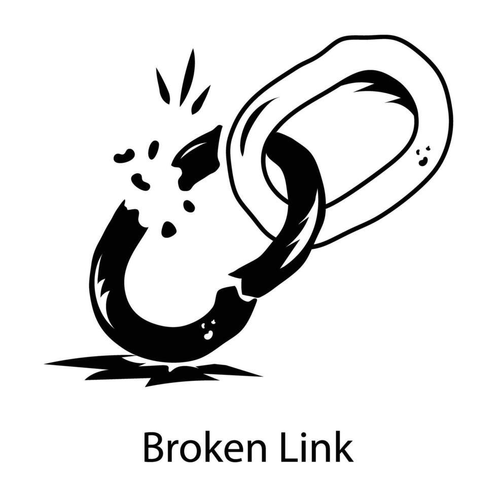 Trendy Broken Link vector