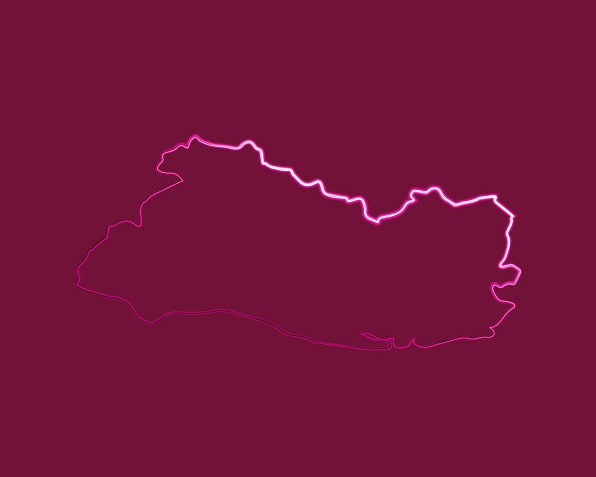 Illustration of El Salvador map with neon effect. vector