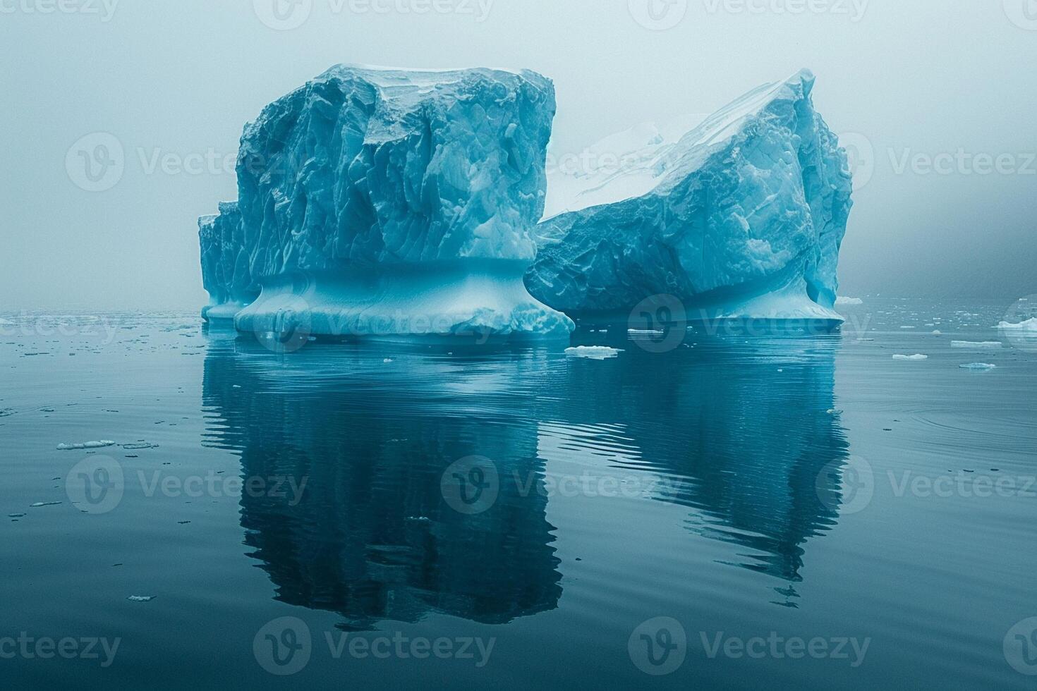Icebergs floating in a glacial lagoon photo
