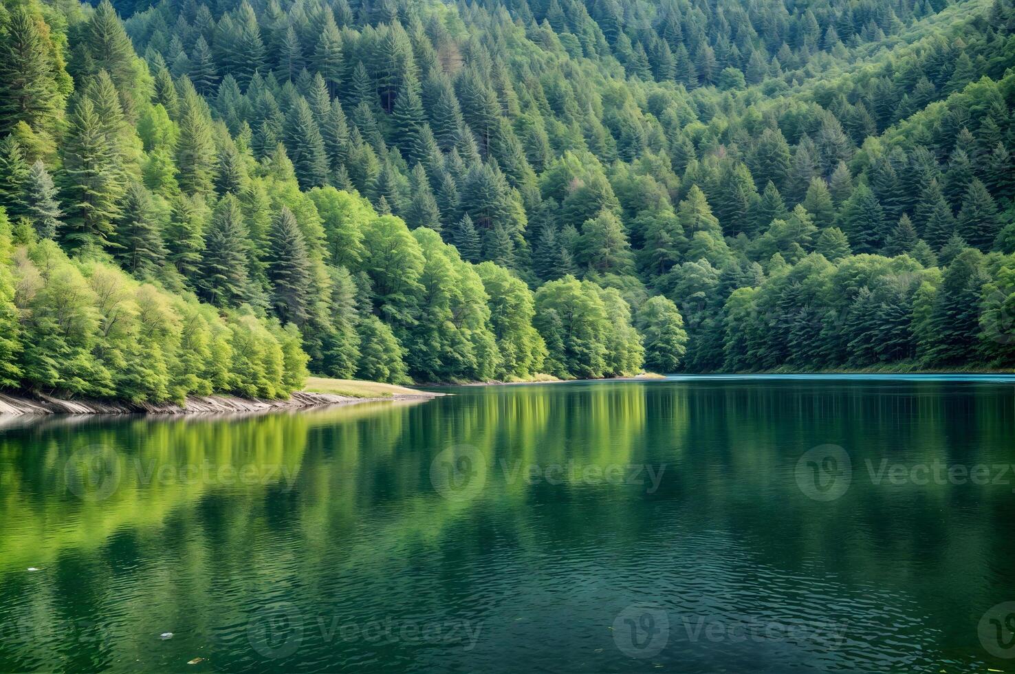 Lake Mountain Background Cloud Trees Forest Rock Stone photo