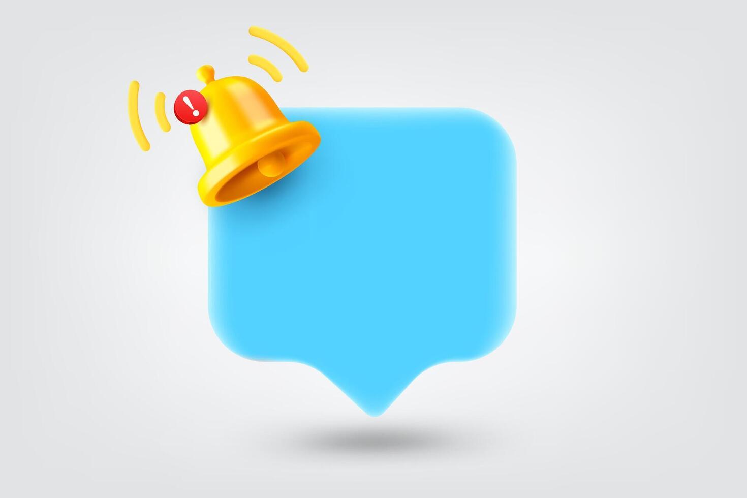 Speech cloud with notification bell. 3d illustration vector