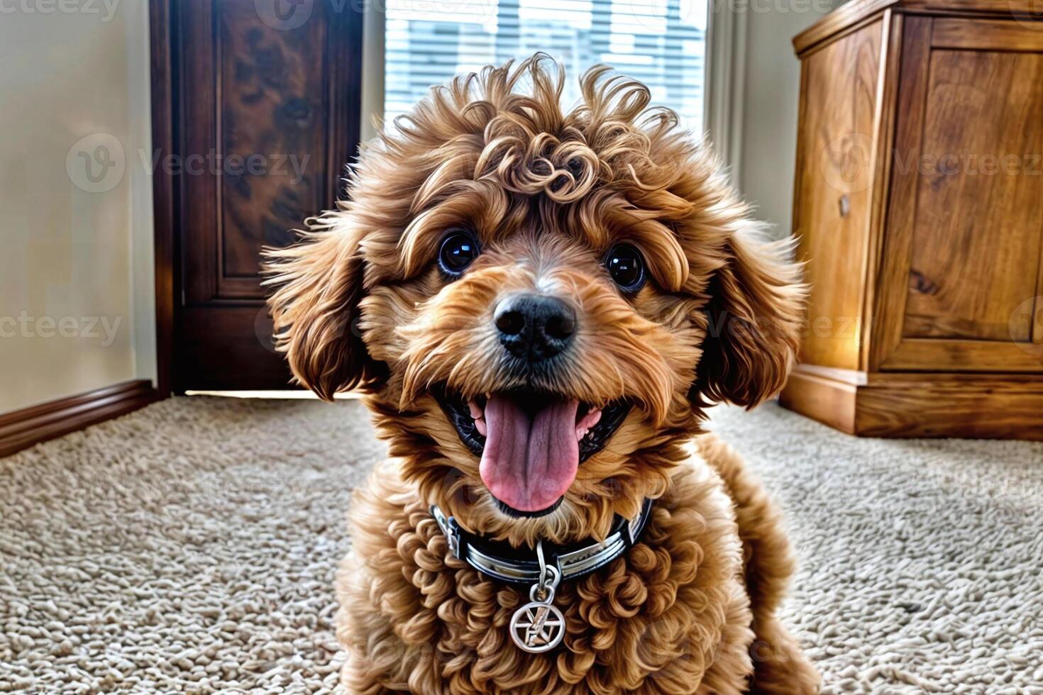 happy smiling dog indoor photo