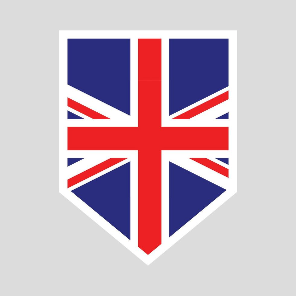 United Kingdom Flag in Shield Shape Frame vector
