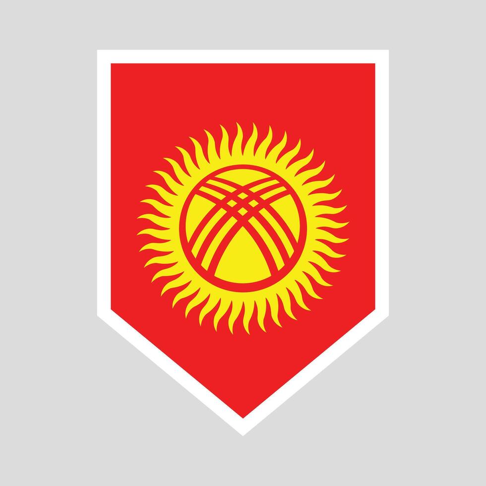 Kyrgyzstan Flag in Shield Shape Frame vector
