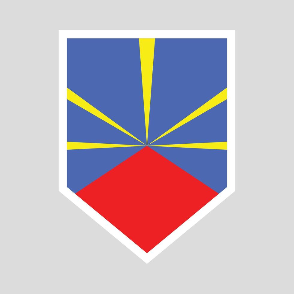 Reunion Flag in Shield Shape Frame vector