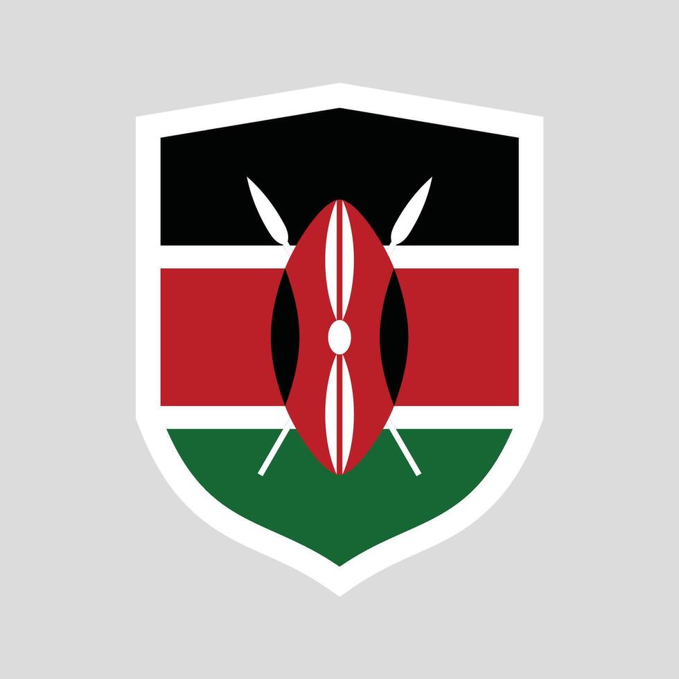 Kenya Flag in Shield Shape Frame vector