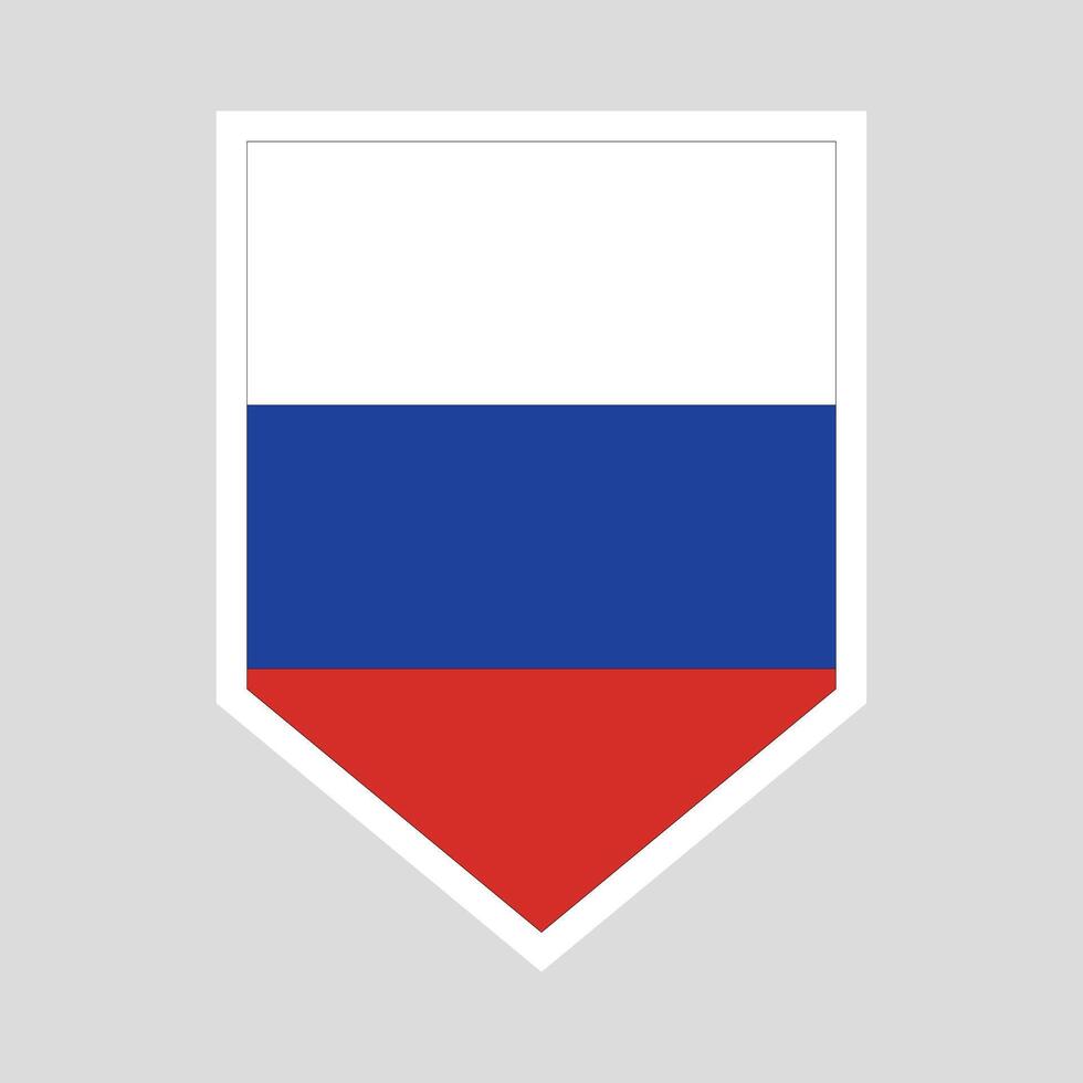 Russia Flag in Shield Shape Frame vector