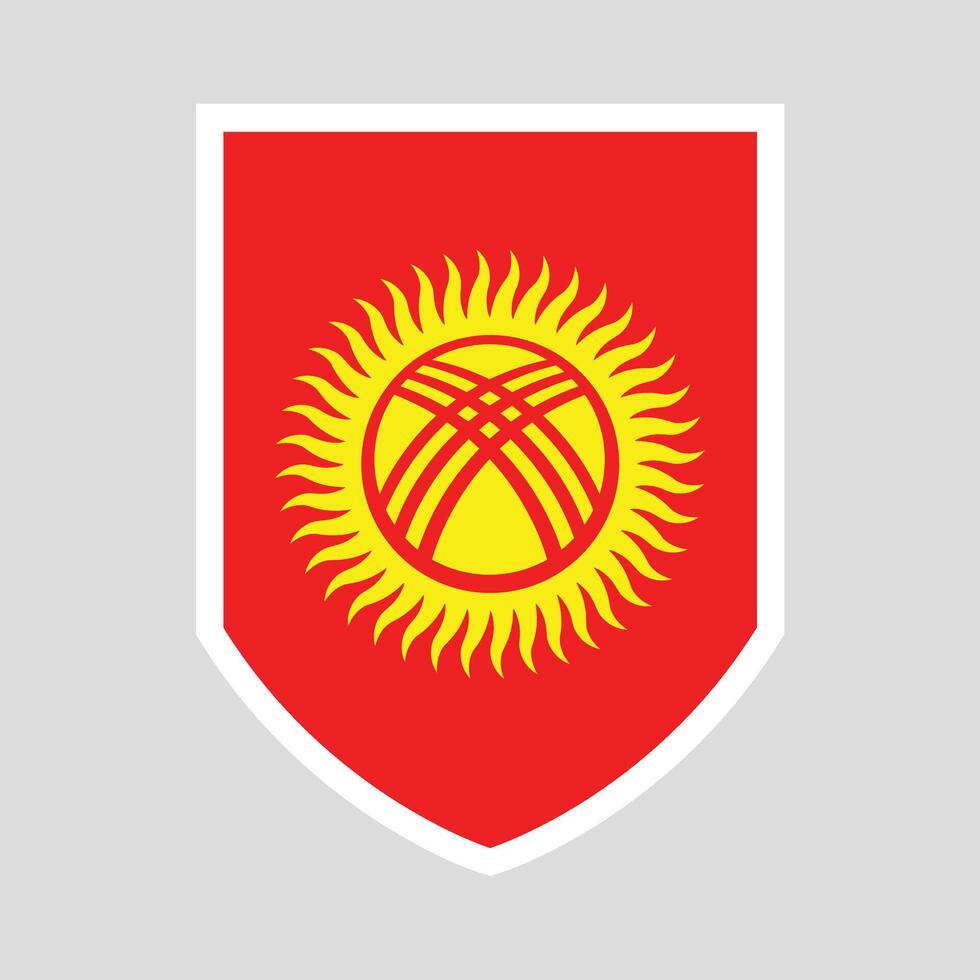 Kyrgyzstan Flag in Shield Shape Frame vector