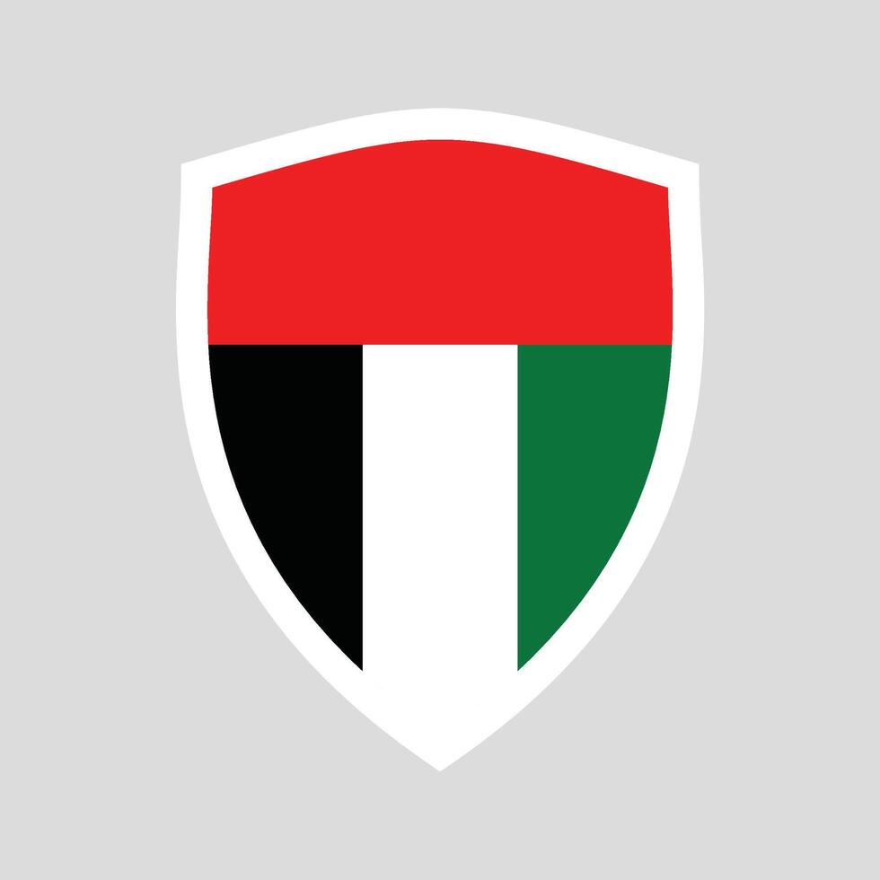 United Arab Emirates Flag in Shield Shape vector