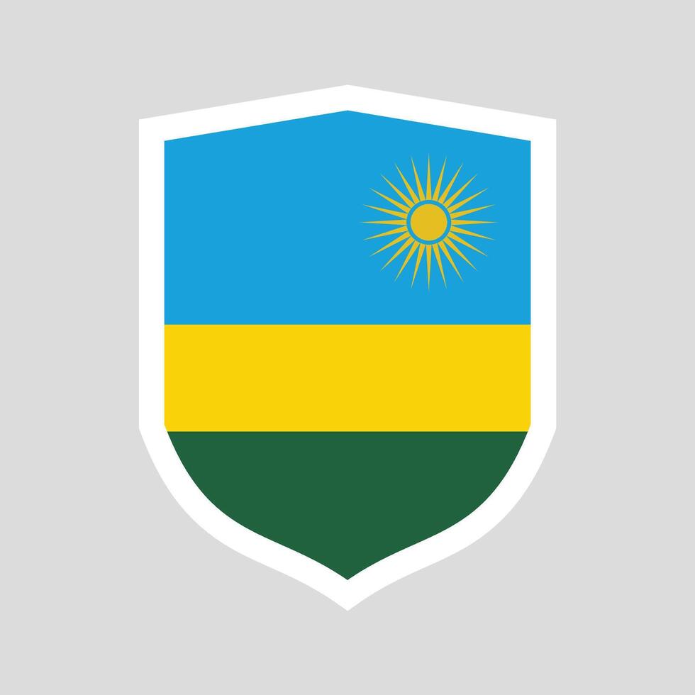 Rwanda Flag in Shield Shape Frame vector