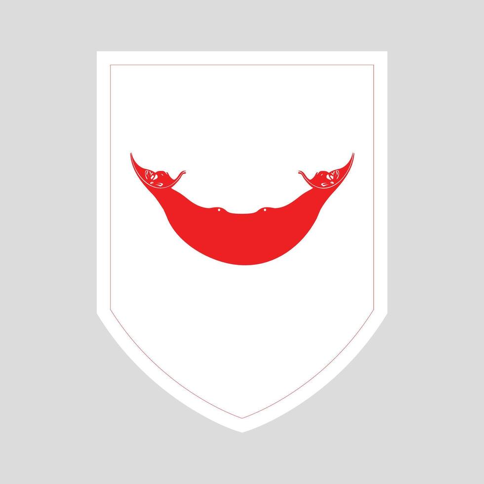 Easter Island Flag in Shield Shape Frame vector