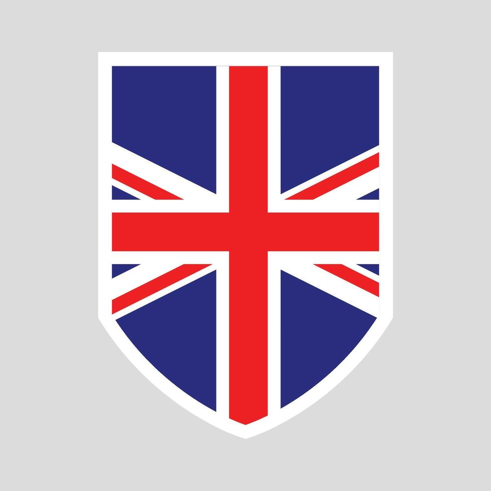 United Kingdom Flag in Shield Shape Frame vector