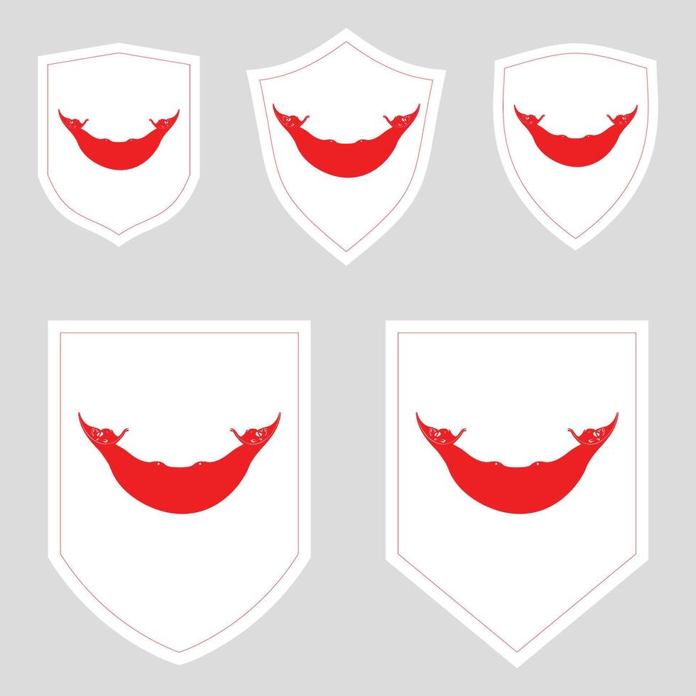Set of Easter Island Flag in Shield Shape Frame vector