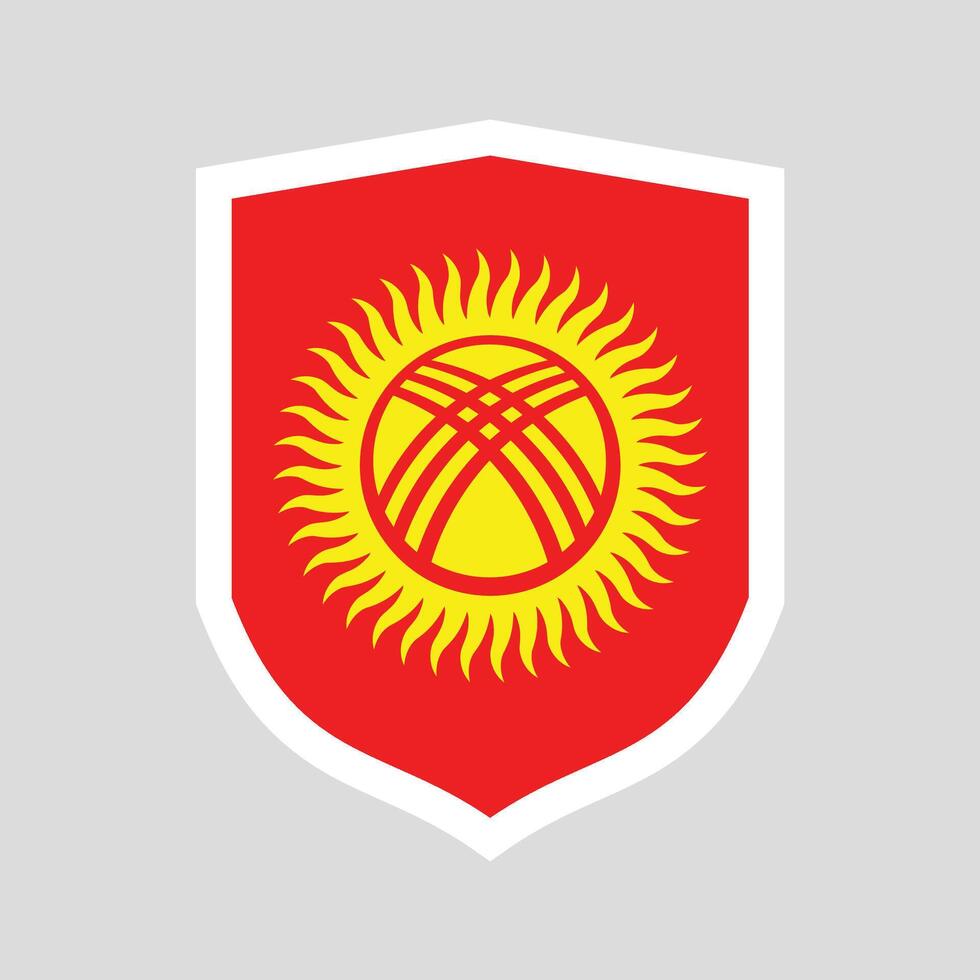 Kyrgyzstan Flag in Shield Shape Frame vector