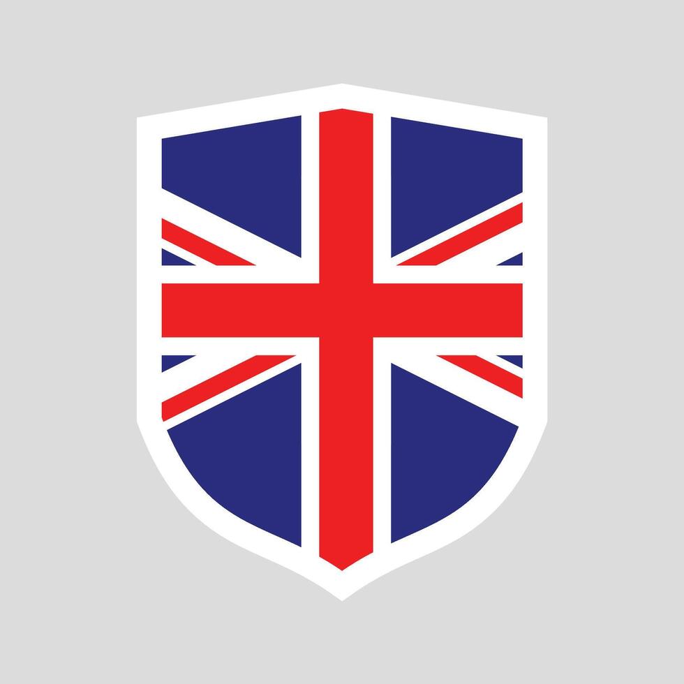 United Kingdom Flag in Shield Shape Frame vector