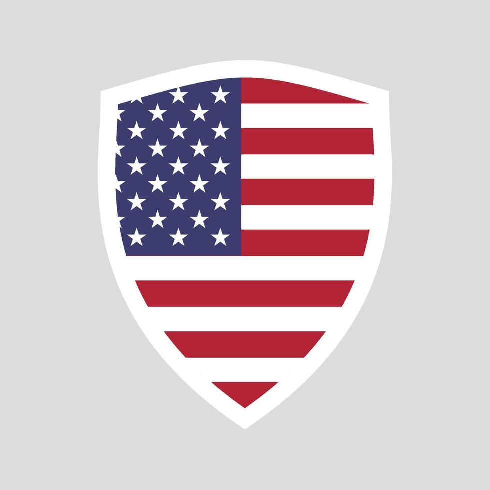 United States Flag in Shield Shape Frame vector
